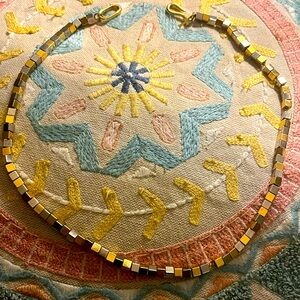 TRIFARI GOLD SILVER BLOCKS CHAIN Necklace